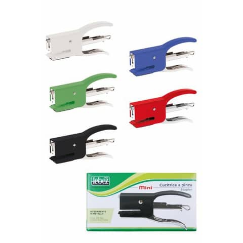 Mini cucitrice a pinza Lebez 15 fogli - colori assortiti - 2411